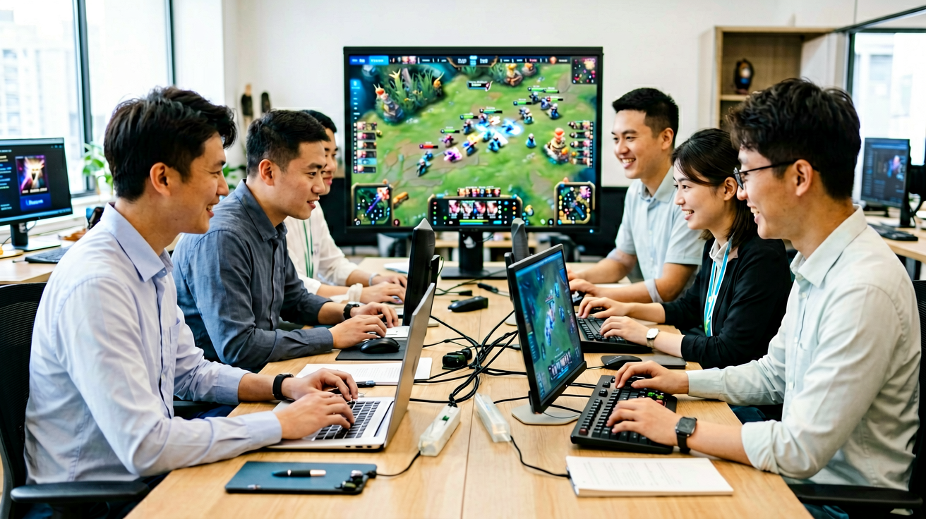 多人在线战术竞技游戏，策略博弈与操作对决